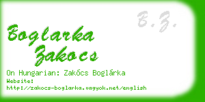 boglarka zakocs business card